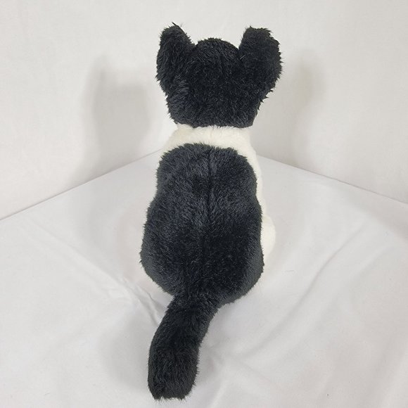 Nat & Jules Demdaco Black White Tuxedo Cat Small Plush green eyes beans kitten - Picture 4 of 9